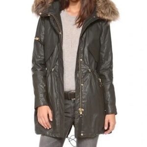 SAM Olive Green Waxed Hudson Parka - size M